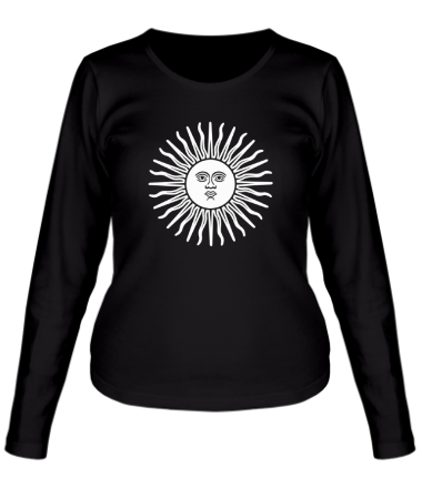Женская футболка длинный рукав Солнечный диск