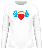 Мужская футболка длинный рукав Сердечко с крыльями фото