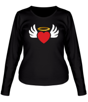 Женская футболка длинный рукав Сердечко с крыльями фото
