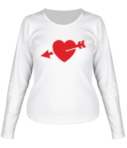 Женская футболка длинный рукав Сердце со стрелой фото