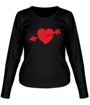 Женская футболка длинный рукав Сердце со стрелой фото