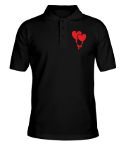 Мужская футболка поло Шарики в виде сердечек фото