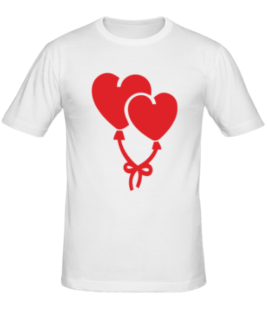 Мужская футболка Шарики в виде сердечек
