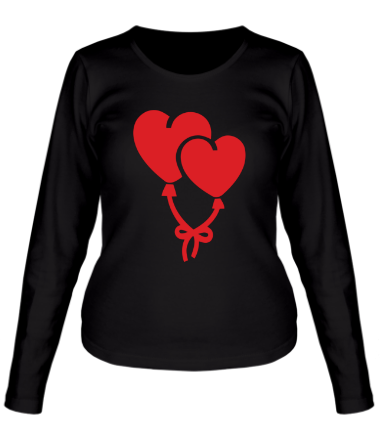 Женская футболка длинный рукав Шарики в виде сердечек