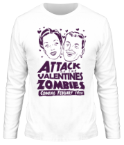 Мужская футболка длинный рукав Attack of the Valentines Zombies фото