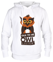 Толстовка худи Talk to me owl listen фото