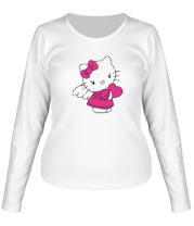 Женская футболка длинный рукав Kitty-ангел фото