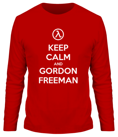 Мужская футболка длинный рукав Keep calm and Gordon Freeman