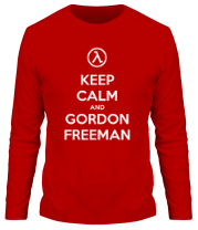 Мужская футболка длинный рукав Keep calm and Gordon Freeman фото