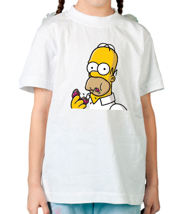 Детская футболка Гомер с  Пончиком