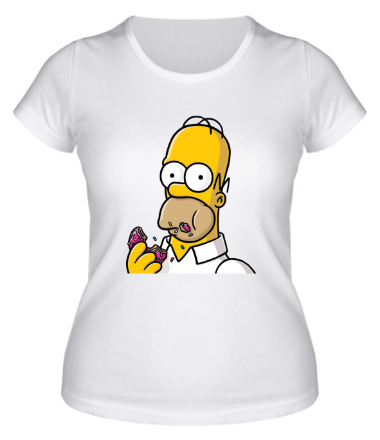 Женская футболка Гомер с  Пончиком
