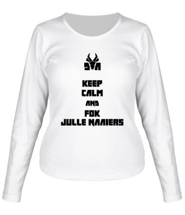 Женская футболка длинный рукав Keep calm and fok julle naaiers