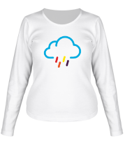 Женская футболка длинный рукав Цветной дождик фото