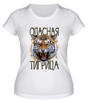 Женская футболка Опасная тигрица фото