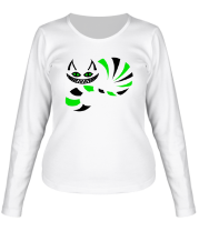 Женская футболка длинный рукав Чеширский кот фото