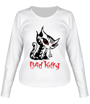 Женская футболка длинный рукав Bad kitty фото