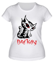 Женская футболка Bad kitty фото