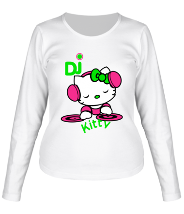 Женская футболка длинный рукав Kitty Dj