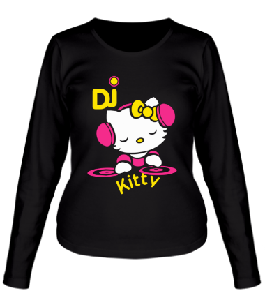 Женская футболка длинный рукав Kitty Dj