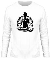 Мужская футболка длинный рукав Йога лотус фото
