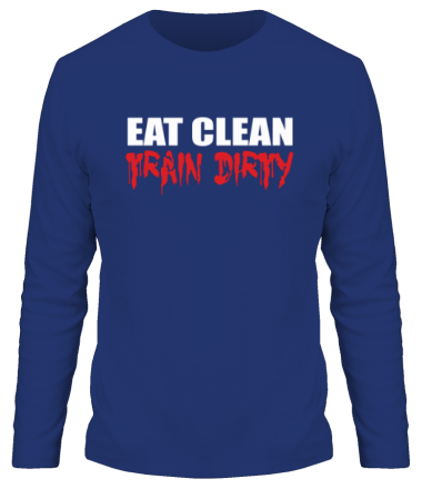 Мужская футболка длинный рукав Eat clean train dirty