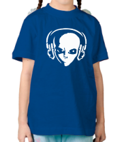Детская футболка Инопланетянин в наушниках фото