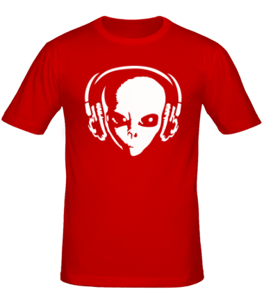 Мужская футболка Инопланетянин в наушниках