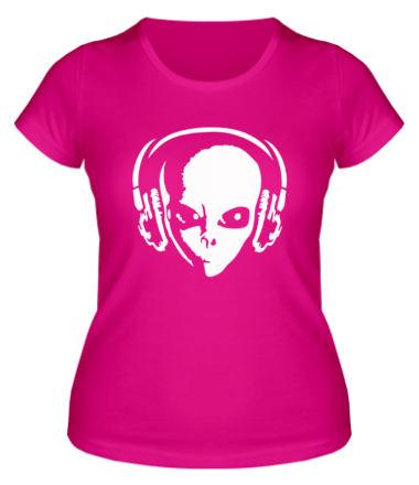 Женская футболка Инопланетянин в наушниках