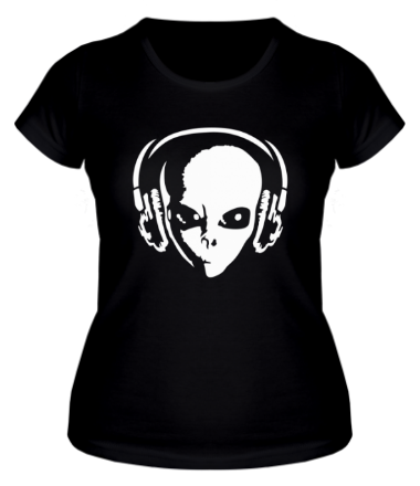 Женская футболка Инопланетянин в наушниках