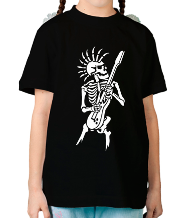 Детская футболка Скелет с гитарой