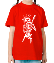 Детская футболка Скелет с гитарой фото