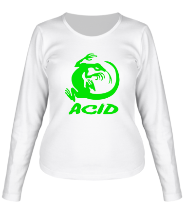 Женская футболка длинный рукав Acid iguana