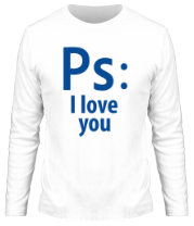 Мужская футболка длинный рукав Ps: i love you фото