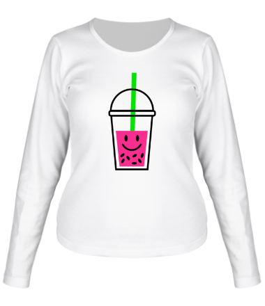 Женская футболка длинный рукав Веселый напиток