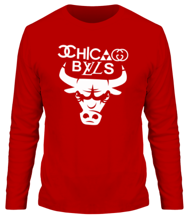 Мужская футболка длинный рукав Chicago Bulls fun logo