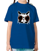 Детская футболка Кот в очках фото
