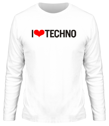 Мужская футболка длинный рукав I Love Techno