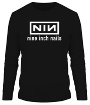 Мужская футболка длинный рукав Nine inch Nails logo фото