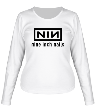 Женская футболка длинный рукав Nine inch Nails logo