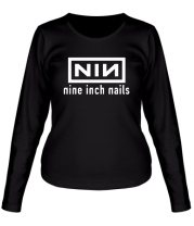 Женская футболка длинный рукав Nine inch Nails logo фото