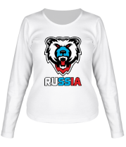 Женская футболка длинный рукав Русский медведь фото