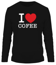 Мужская футболка длинный рукав I love coffee фото