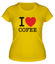 Женская футболка I love coffee фото