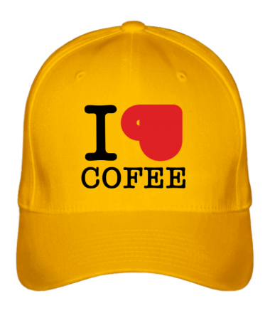 Бейсболка I love coffee (with cup)