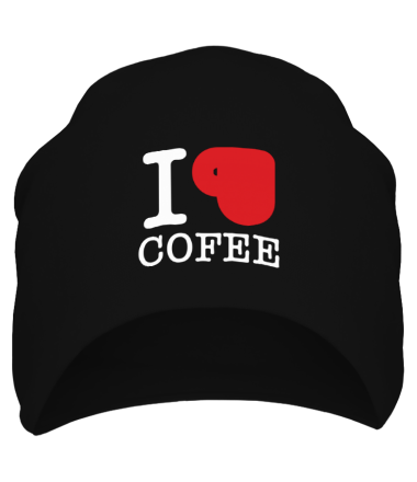 Шапка I love coffee (with cup)