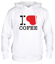 Толстовка худи I love coffee (with cup) фото