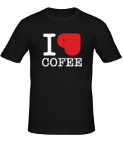 Мужская футболка I love coffee (with cup) фото