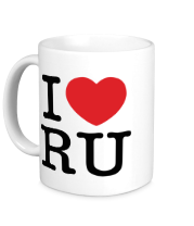 Кружка I love RU (vertical)