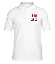 Мужская футболка поло I love RU (vertical)