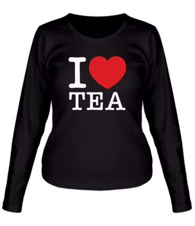 Женская футболка длинный рукав I love tea
